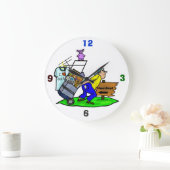 ハムラジオハンフェスト買い物客の壁掛け時計 ラージ壁時計 (ホーム)