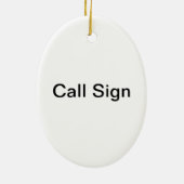 ハムラジオピンアップガールブルネットクリスマスオーナメント セラミックオーナメント (裏面)