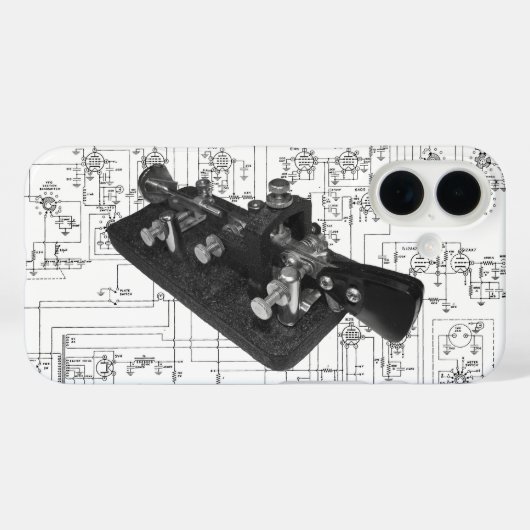 ハムラジオモールス符号セミオートキー Case-Mate iPhoneケース (裏面 (横))