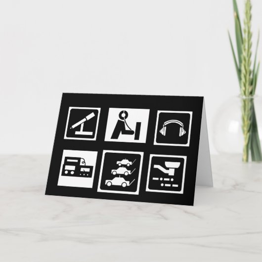 ハムラジオ アイコン ブランク ノートまたはグリーティング カード (正面)