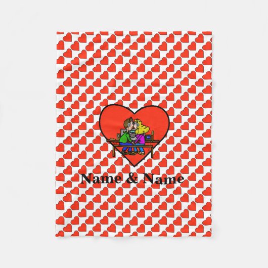 ハムラジキスをするオ対フリースブランケットカスタマイズ フリースブランケット (正面)