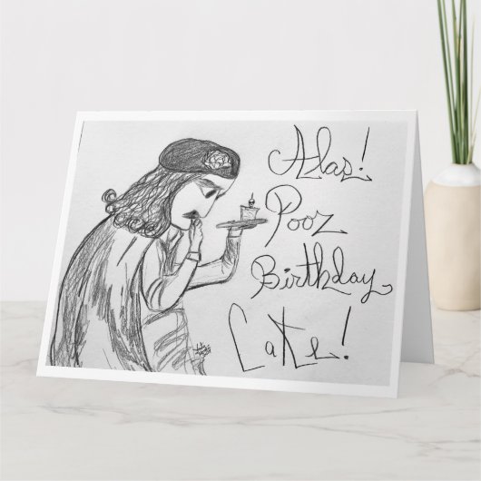 ハムレットがお誕生日ケーキの運命を思い起こす カード (正面)