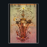 ハムレットはがき ポストカード<br><div class="desc">ユニークイラストレーションデザインの中心の要素とシェイクスピアの引用文を取り上げ遊たGreenwise Artの。</div>