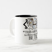 ハムレットは"…自己を所有するために本当の… "引用文です ツートーンマグカップ (正面左)