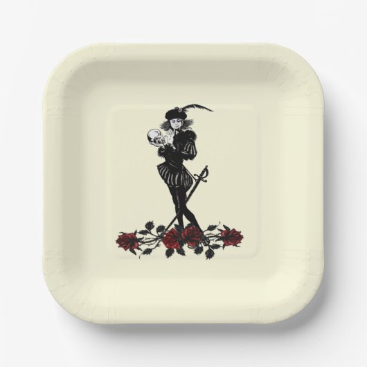 ハムレットイエロー紙プレート ペーパープレート (正面)