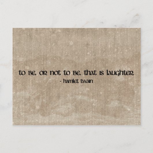 ハムレットトウェインおもしろい引用文はがき ポストカード (正面)