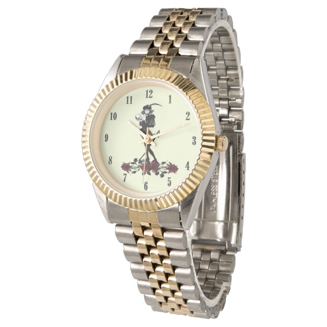 ハムレットブラックナンバーズピンク顔 腕時計 (アングル)