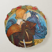 ハムレット・アルフォンスミュシャ装飾用クッション ラウンドクッション (裏面)