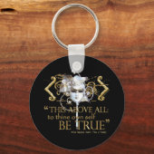 ハムレット「自分自身を真実にする」引用文(金ゴールド版) キーホルダー (正面)