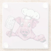 ハム殺しのマニア Funny Chef Pig アート ガラスコースター (裏面)