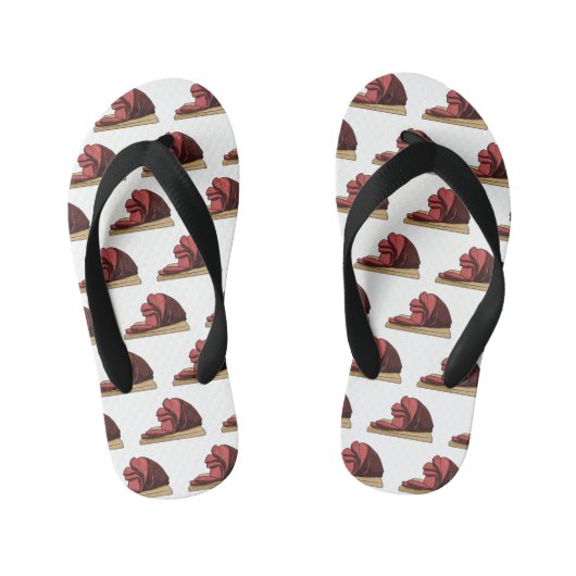 ハム漫画イラストレーション キッズビーチサンダル (フットベッド)