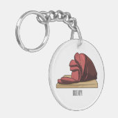 ハム漫画イラストレーション キーホルダー (正面左)