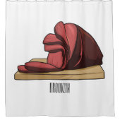 ハム漫画イラストレーション シャワーカーテン (正面)