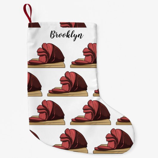 ハム漫画イラストレーション スモールクリスマスストッキング (正面)