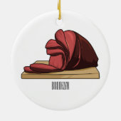 ハム漫画イラストレーション セラミックオーナメント (裏面)