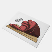 ハム漫画イラストレーション ドアマット (アングル)