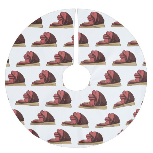 ハム漫画イラストレーション ブラッシュドポリエステルツリースカート (正面)