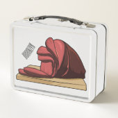 ハム漫画イラストレーション メタルランチボックス (裏面)
