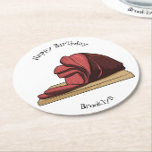 ハム漫画イラストレーション ラウンドペーパーコースター (アングル)