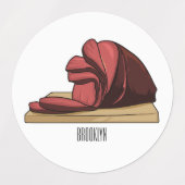 ハム漫画イラストレーション ラベル (デザイン2)