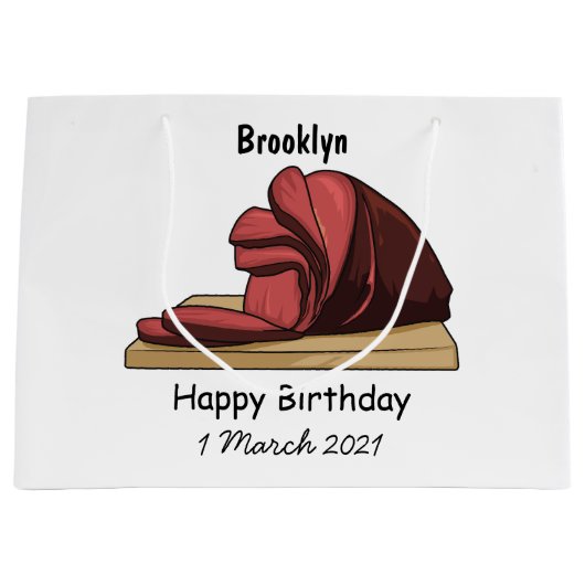 ハム漫画イラストレーション ラージペーパーバッグ (正面)