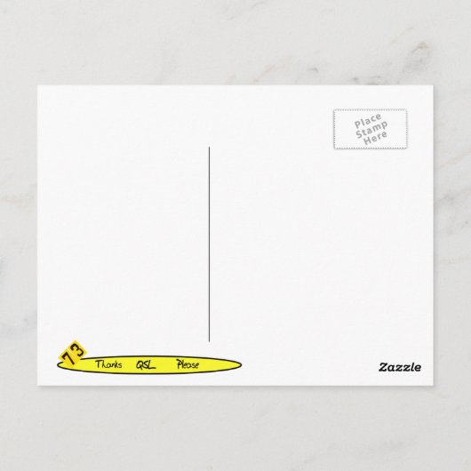 ハム熱狂する・シャックのQSLカーカスタマイズド! ポストカード (裏面)