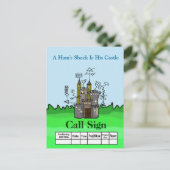 ハム・シャック・キャッスルハム無線QSLカカスタマイズードイット！ ポストカード (スタンド正面)