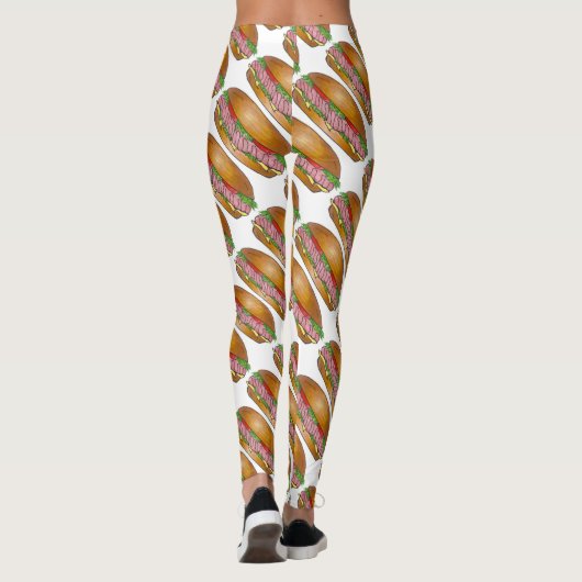 ハム&チーズホアギーサブサブサブサブサブサブサブサンドイッチフード レギンス (裏面)