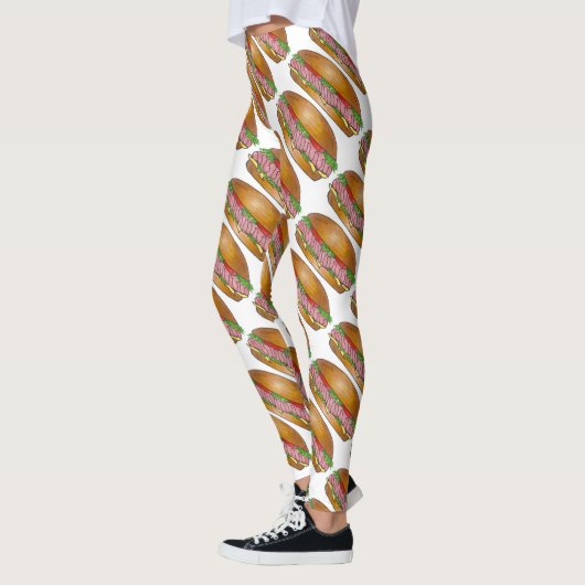 ハム&チーズホアギーサブサブサブサブサブサブサブサンドイッチフード レギンス (左)