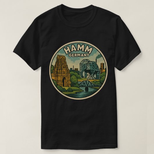 ハム ドイツ ゾウ アート Tシャツ (デザイン正面)