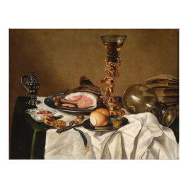 ハム、本、観賞用の容器を持つ静かな生活 フォトプリント