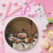 ハム、本、観賞用の容器を持つ静かな生活 ペーパープレート (パーティー)