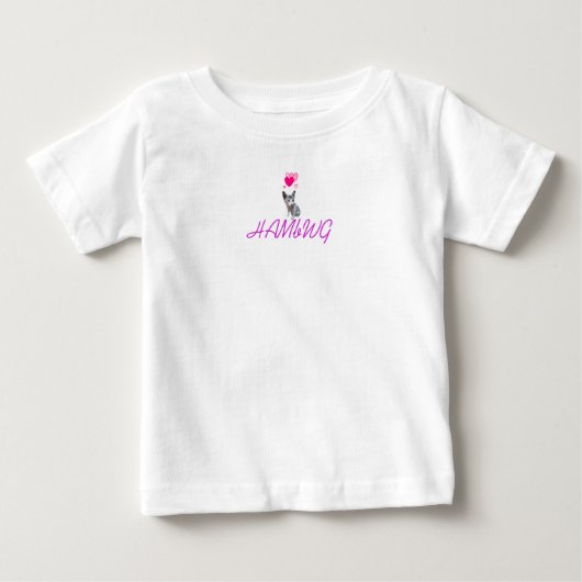 ハムBWGの女の子のドレス - タイニー・ザ・キティ付き ベビーTシャツ (正面)