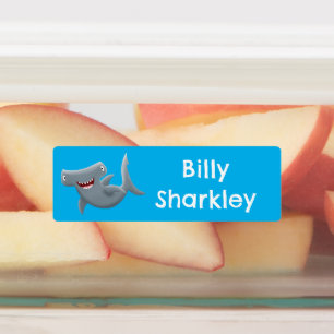 ハメおもしろいルヘッドのサメのパーソナライズされた漫画 ラベル