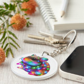 ハメ白熱［赤熱］光を放つスター キーホルダー (正面右)