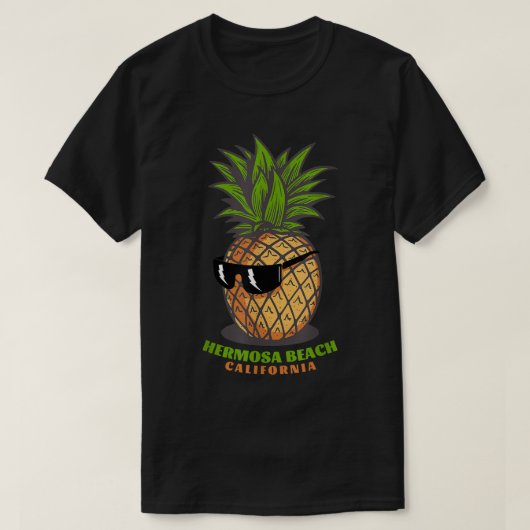 ハモサビーチカリフォルニアCA ピーナップサングラスV Tシャツ (デザイン正面)