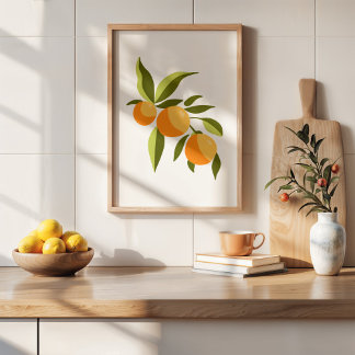 ハモダンンドガ絵を描ウアッシュオレンジブランチアート ポスター