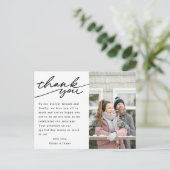 ハモダンンドレタリング結婚の写真ありがとう ポストカード (スタンド正面)