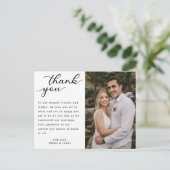 ハモダンンドレタリング結婚の写真ありがとう ポストカード (スタンド正面)