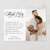 ハモダンンドレタリング結婚の写真ありがとう ポストカード (正面)