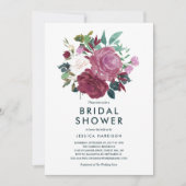 ハモダンンド色彩の鮮やかフローラブーケブライダルシャワー 招待状 (正面)