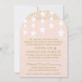 ハモ淡い色のギと金ゴールドの結婚星の下 招待状 (正面)