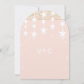 ハモ淡い色のギと金ゴールドの結婚星の下 招待状 (裏面)