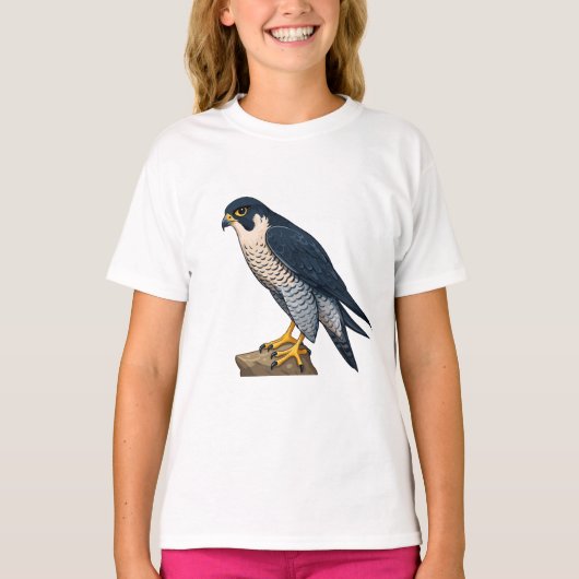 ハヤブサのガールズTシャツ Tシャツ (正面)