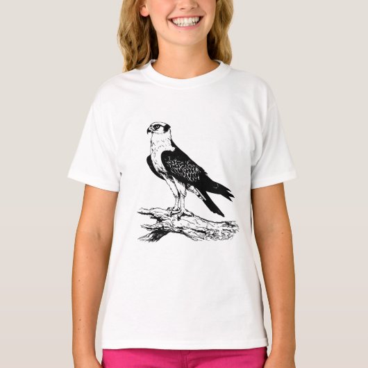 ハヤブサのガールズTシャツ Tシャツ (正面)