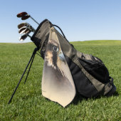 ハヤブサのビネットプロファイル ゴルフタオル (グリーン)