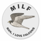 ハヤブサの鉛筆イラスト 冗談で面白いMILF シール (正面)