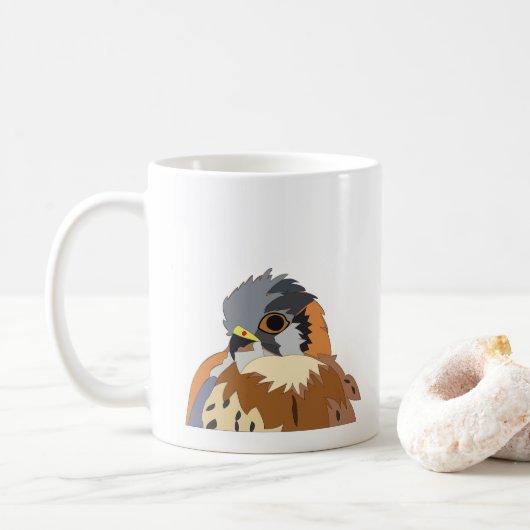 ハヤブサ 鳥 ファルコン コーヒーマグカップ (ドーナツ)