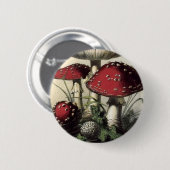 ハラタケのMuscariusのきのこ 缶バッジ (正面&裏面)