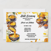 ハラディのスパイスセレモニー インドの伝統的な結婚式 招待状 (正面)